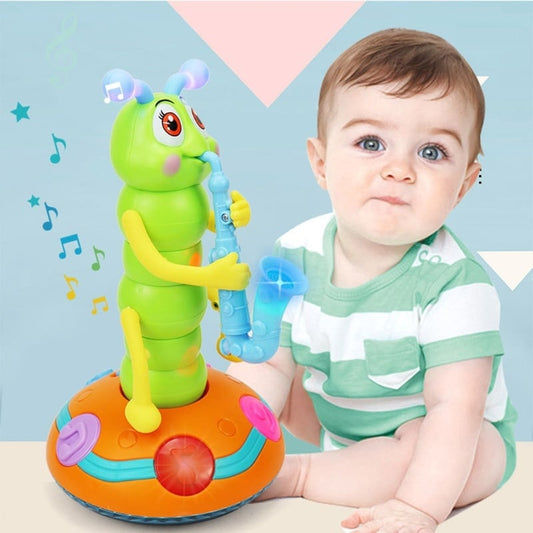 🎁Electric zingt en danst puzzel saxofoon rups babyspeelgoed 🎷