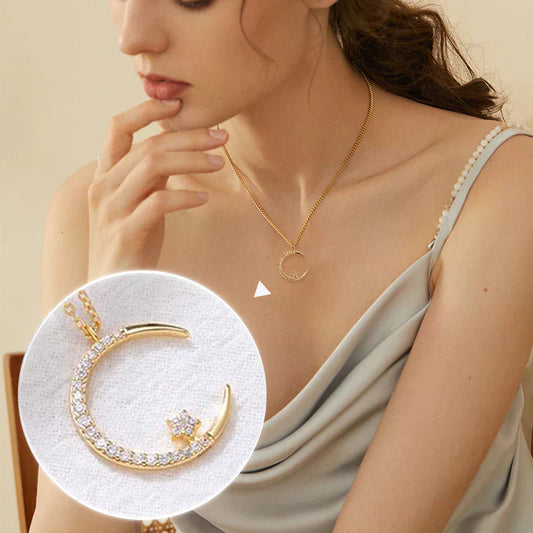 ✨ Elegant & Betekenisvol – Bright Night Maanster Ketting