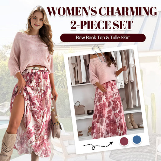 🌸Crew Neck Top & Printed Belted Skirt Set🌸 Now 50% Off