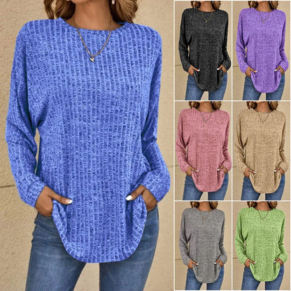 🌸 Einde lente uitverkoop – vanaf 50% korting! 👕 Zachte casual top met lange mouwen – ribbeldesign & ultiem comfort ✨