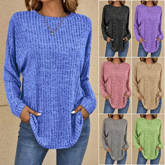 🌸 Einde lente uitverkoop – vanaf 50% korting! 👕 Zachte casual top met lange mouwen – ribbeldesign & ultiem comfort ✨