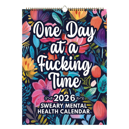 🖤Black Friday topper!✨ 2026 Scheldwoordenkalender voor Geestelijke Gezondheid – One Day At A Fucking Time, Humoristisch & Resoneerend (Perfect voor Vrouwen die met Angst, Depressie Struggle en van Humor Houden!)