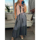 Mouwloze tie-dye damesjurk met revers en V-hals