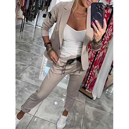 ⏰BEPERKTE AANBODPRIJS 🥰 Casual blazerjasje broek tweedelige set voor dames💕