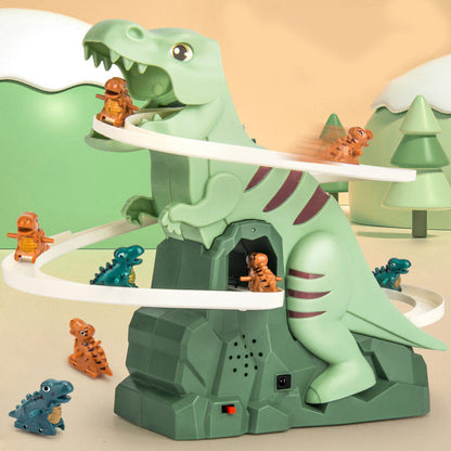 Puzzelplezier elektrische glijbaan dinosaurus achtervolging racespel set