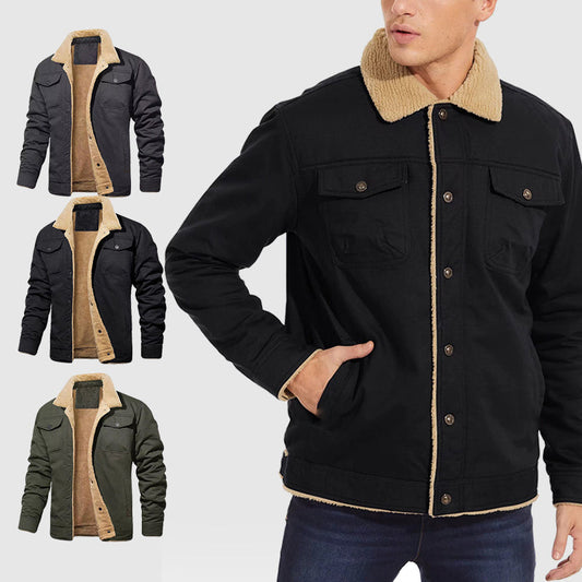 🎁Kerstverkoop 40% UIT⏳ Retro Western Winter Fleece Jas voor heren