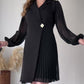 🎅Kerstverkoop - 52% UIT⏳Lapel effenkleurSuperieur gevoel Temperament geplooid ontwerp jurk👗