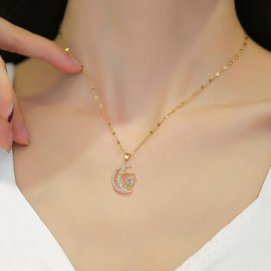 🌙Hot Sale 49% korting🌟Moon Heart Necklace✨️