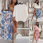🌸Crew Neck Top & Printed Belted Skirt Set🌸 Now 50% Off