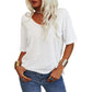 💖Tijdelijke korting - 60% korting💖Effen V-hals T-shirt voor dames