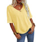 💖Tijdelijke korting - 60% korting💖Effen V-hals T-shirt voor dames