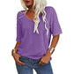 💖Tijdelijke korting - 60% korting💖Effen V-hals T-shirt voor dames