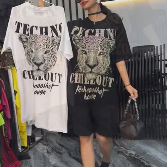 💗Summer Specials✨Women’s Oversized Glitter T-Shirt Dress