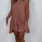 Women's 2-Piece Outfits Pleated Tunic Top & Shorts