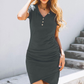 Women’s Casual Wrap Ruched Mini Dress