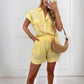 Women's Casual Loose Short Sleeve Shirt & Shorts 2-Piece Set