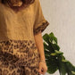 Stylish Patchwork Short Sleeve Top & Wide Leg Pants Two Piece Set