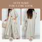 Gestreepte moderne V-hals 2-delige outfits voor dames