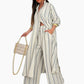 Gestreepte moderne V-hals 2-delige outfits voor dames