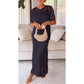 Tweedelige set van casual, holle maxi-jurk voor dames