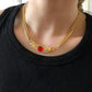 Shiny Zircon Pendant Necklace in Stainless Steel