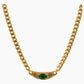 Shiny Zircon Pendant Necklace in Stainless Steel