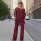 ⏳Beperkte korting van 50%⏰Onregelmatig chiffon topje voor dames ＆ wijde broek 2-delige set👚👖
