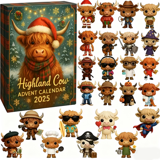 🎁Early Christmas Hot Sale 50% OFF🎅🎄🐮Highland Cow Advent Calendar 2025