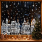 🖤Black Friday topper!✨ Kerstdorp Raamstickers Set – 78 Stuks Feestelijke Motieven, Statische Hechting & Dubbelzijdig Zichtbaar (Perfect voor Kerstdecoratie & Herbruikbaar!)