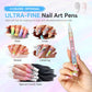 🎁 12-Kleurige Professionele Nail Art Penset – Ultraprecieze 0,7 mm Punt & Snel Droogend ✨💅