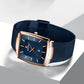 🎄Kerstdeal ALTIJD 50% KORTING!✨Ultradunne Vierkante Quartzhorloge (Meshband) – 9mm Dun, 3ATM Waterbestendig & Modieus Design (Perfect als Cadeau!)