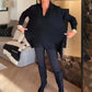 Casual damesblouse met revers en lange mouwe