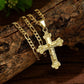 🔥💛 1+1 GRATIS——Gold Cross Ketting  ! Tijdloos crucifix ontwerp met INRI, verstelbare Figaro ketting voor dames en heren 🙏✨