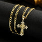 🔥💛 1+1 GRATIS——Gold Cross Ketting  ! Tijdloos crucifix ontwerp met INRI, verstelbare Figaro ketting voor dames en heren 🙏✨