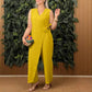 🔥 Beperkte tijd 50% KORTING! 🔥 Effen V-hals jumpsuit met strik – slankmakend, getailleerd, Franse stijl – casual dames zomermode 💥