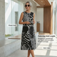 🎁Nieuw binnen 50% korting💥 Mouwloze midi-jurk voor dames met luipaardprint