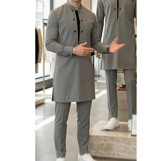 👔 50% KORTING! 🔥 Moderne herentuniek en -broek met mandarijnkraag – Elegant ontwerp, comfortabele pasvorm en perfect voor feestelijke gelegenheden 🎩