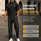 Moderne casual tweedelige set voor heren met bandkraag